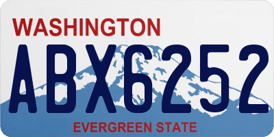 WA license plate ABX6252