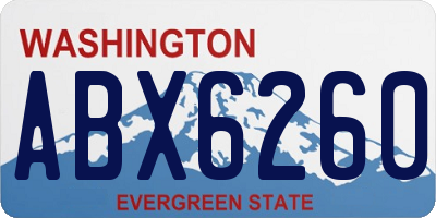WA license plate ABX6260