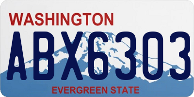 WA license plate ABX6303