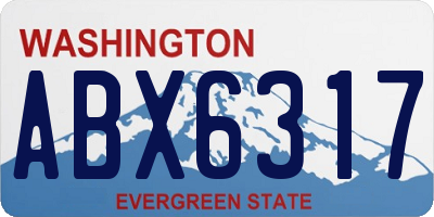 WA license plate ABX6317