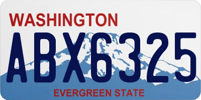 WA license plate ABX6325