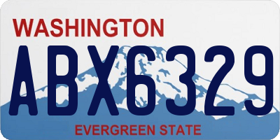 WA license plate ABX6329