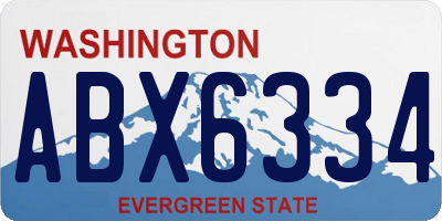WA license plate ABX6334