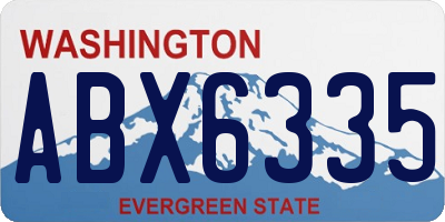 WA license plate ABX6335