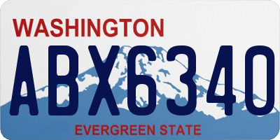 WA license plate ABX6340