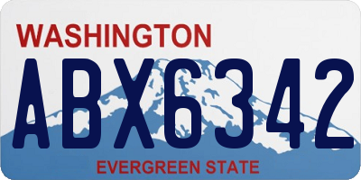 WA license plate ABX6342