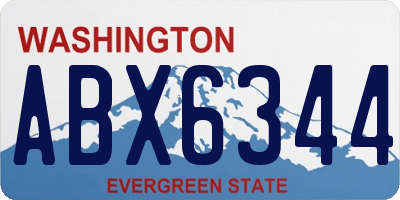 WA license plate ABX6344