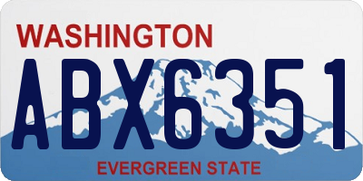 WA license plate ABX6351