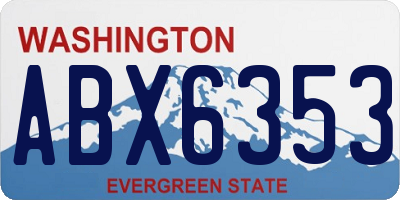 WA license plate ABX6353