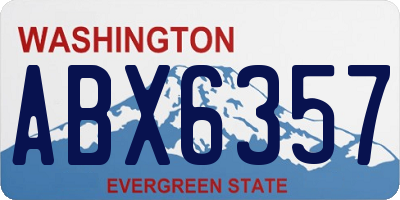 WA license plate ABX6357