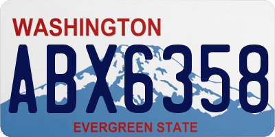 WA license plate ABX6358