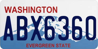 WA license plate ABX6360