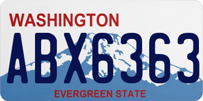 WA license plate ABX6363