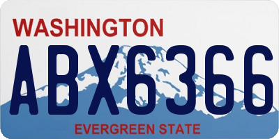 WA license plate ABX6366