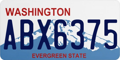 WA license plate ABX6375