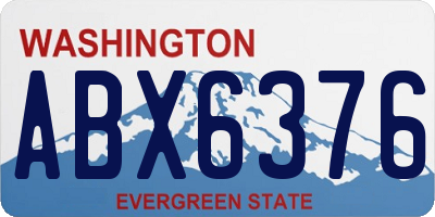 WA license plate ABX6376