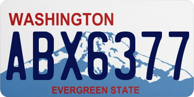 WA license plate ABX6377