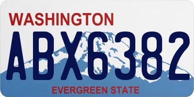 WA license plate ABX6382