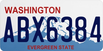 WA license plate ABX6384