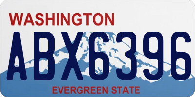 WA license plate ABX6396