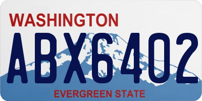 WA license plate ABX6402