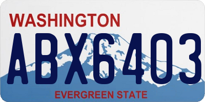 WA license plate ABX6403