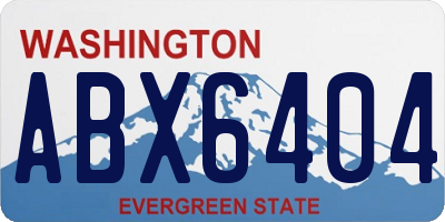 WA license plate ABX6404