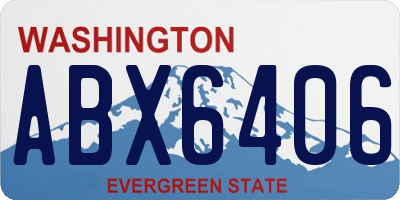 WA license plate ABX6406