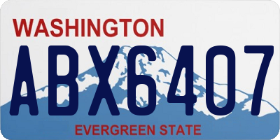 WA license plate ABX6407