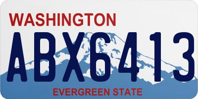 WA license plate ABX6413