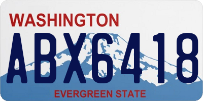 WA license plate ABX6418