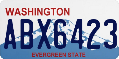 WA license plate ABX6423