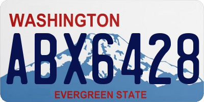 WA license plate ABX6428