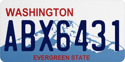 WA license plate ABX6431