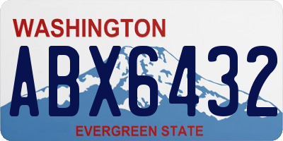 WA license plate ABX6432