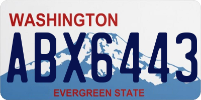 WA license plate ABX6443