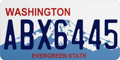 WA license plate ABX6445