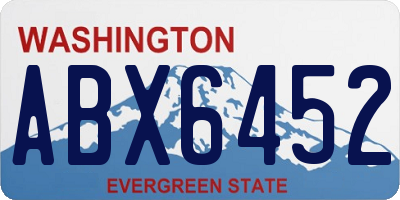 WA license plate ABX6452