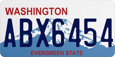 WA license plate ABX6454