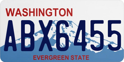 WA license plate ABX6455
