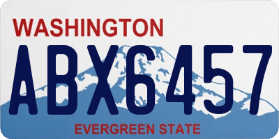 WA license plate ABX6457