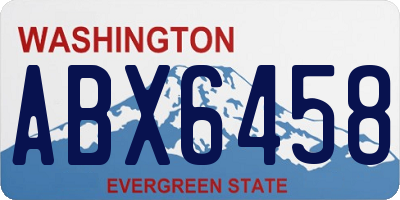 WA license plate ABX6458