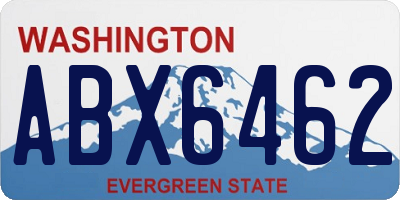 WA license plate ABX6462