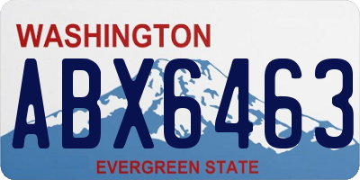 WA license plate ABX6463