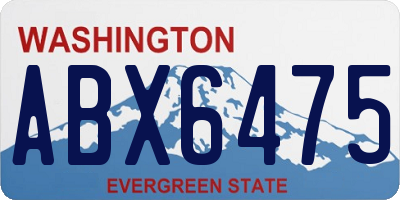WA license plate ABX6475