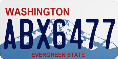 WA license plate ABX6477