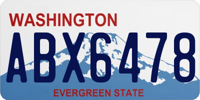 WA license plate ABX6478