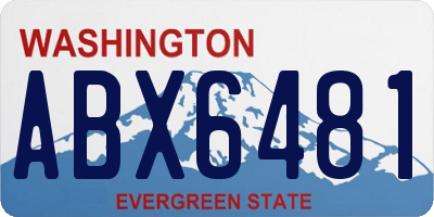 WA license plate ABX6481
