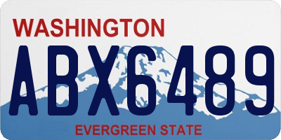 WA license plate ABX6489