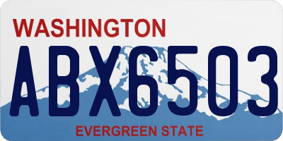 WA license plate ABX6503
